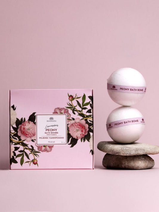 Pfingstrose - Peony Bath Bombs mit Vitamin E - 4er Box