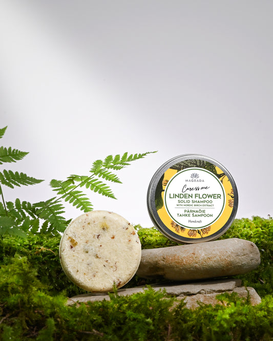 Lindenblüten Shampoo fest - Volumizing Solid Shampoo mit nordischem Birkenextrakt