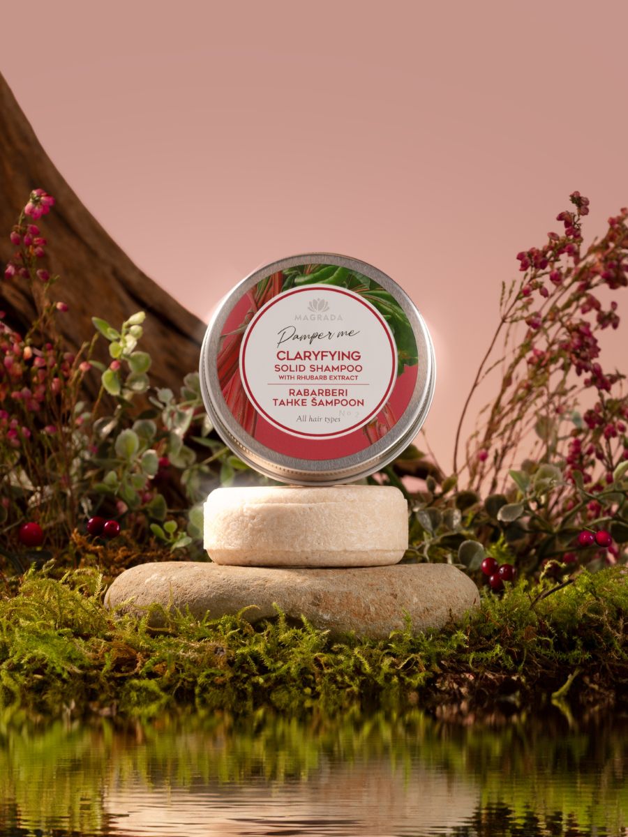 Rhabarber Shampoo fest - Claryfying Solid Shampoo