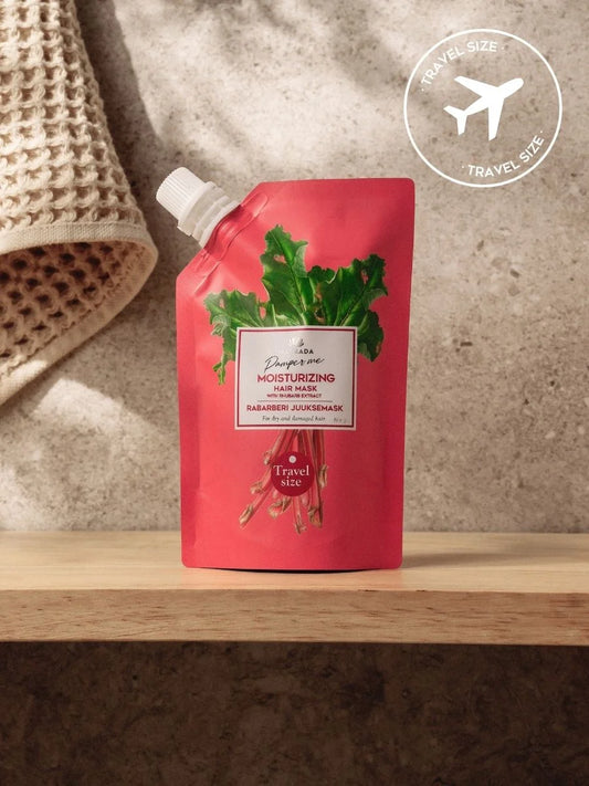 Shampoo & Haarmaske Set für Reisen - Rhabarber