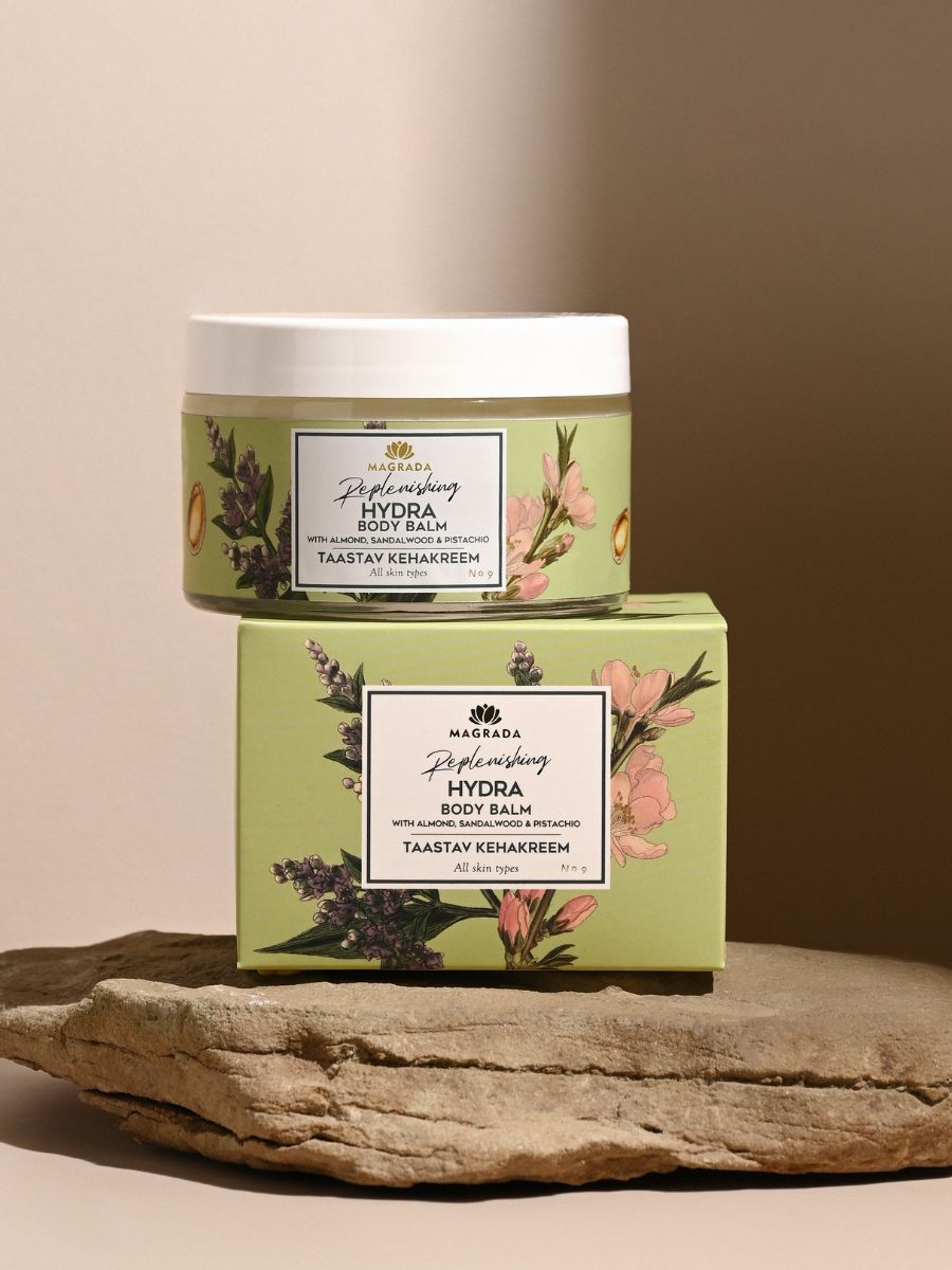 Lauren Padar mit der Magrada x Lauren Padar Hydra Body Balm – intensive Feuchtigkeitspflege für die Haut