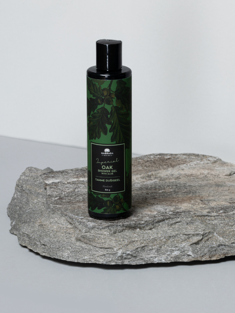 Magrada Imperial Oak Duschgel für Männer – natürliches Duschgel mit Aloe vera auf Naturstein