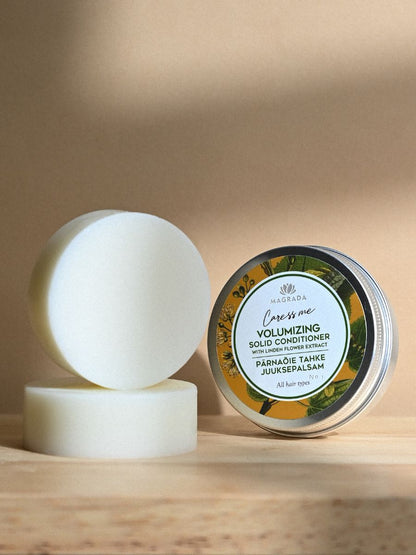 Natürliches festes Conditioner mit Lindenblüte – ideal für Reisen und Handgepäck