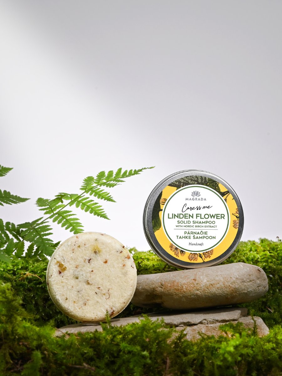 Natürliches festes Shampoo mit Lindenblüte – ideal für Reisen und Handgepäck