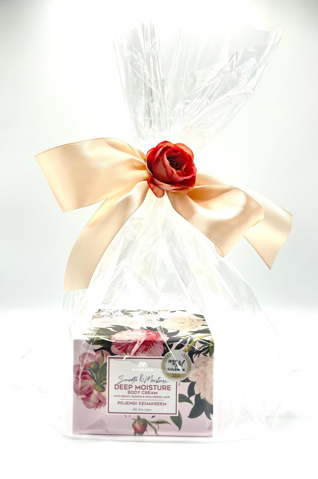 Valentinstag Geschenk für Frauen - MAGRADA Pfingstrose Body Cream mit Hyaluronsäure