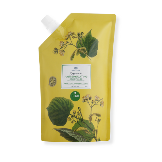 Lindenblüten Conditioner Nachfüllpack 500 ml von MAGRADA – gelber Nachfüllbeutel