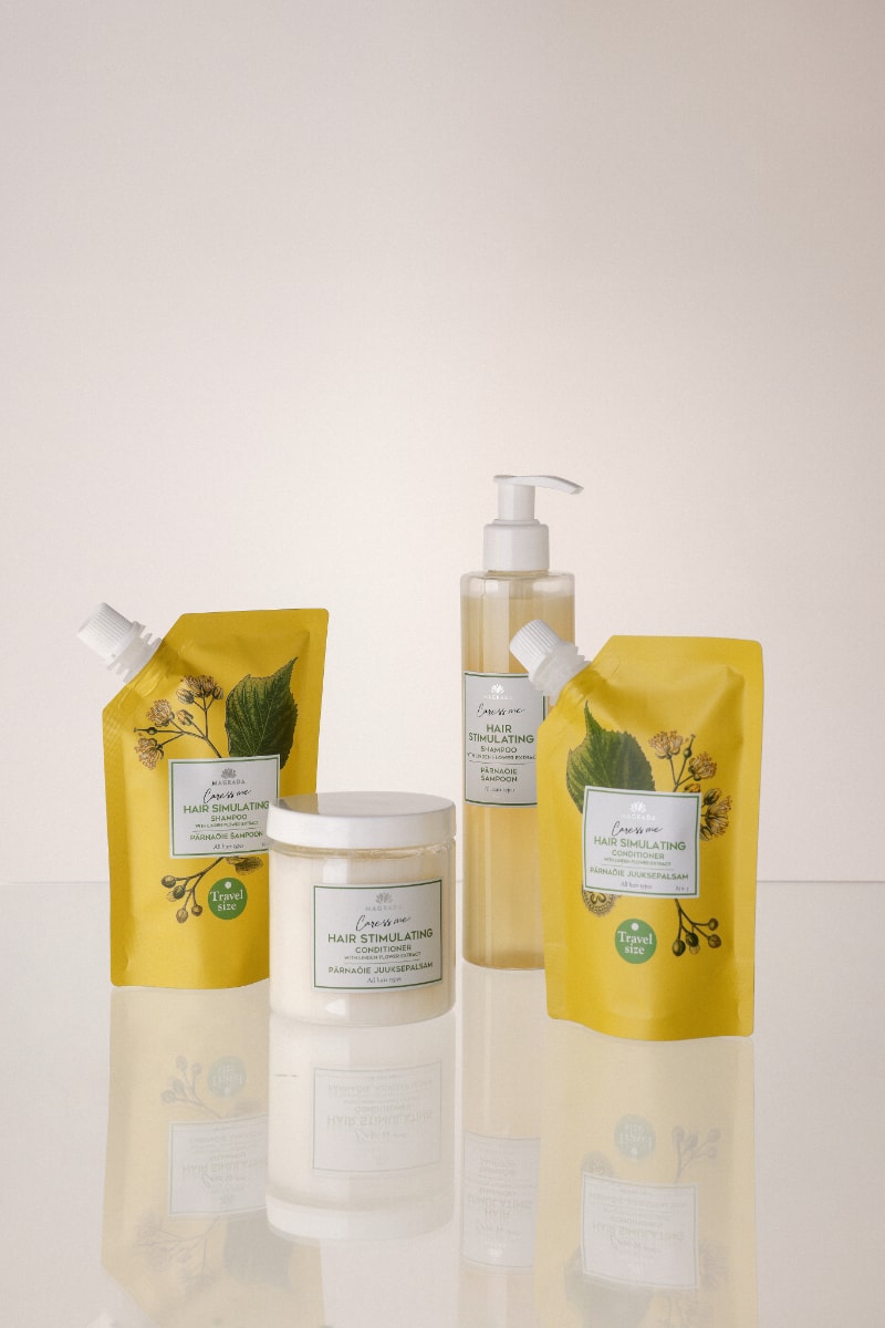 Lindenblüten Shampoo und Conditioner Set Travel Size 100ml – Reisekosmetik für das Handgepäck