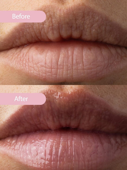 Lippen vor und nach dem Auftragen des Lip Treatment