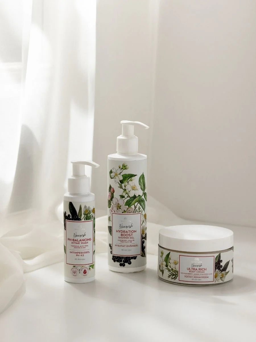 Naturkosmetik Jasmin Pflegeset mit Duschgel Körpercreme und Intimpflege