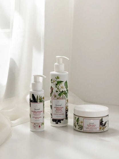 Naturkosmetik Jasmin Pflegeset mit Duschgel Körpercreme und Intimpflege
