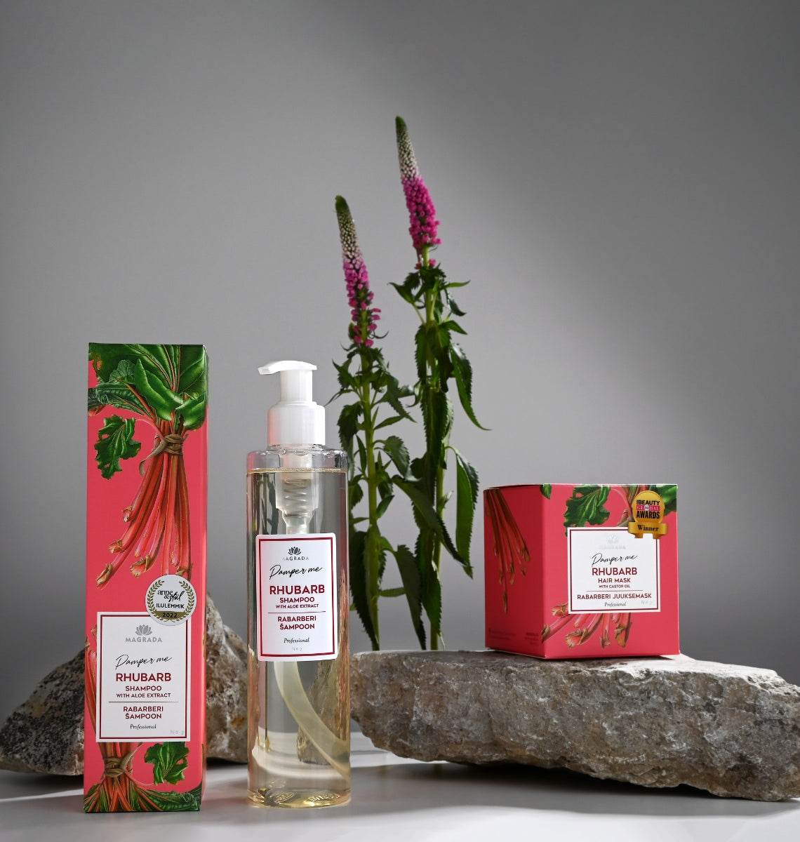 LACARLA Rhabarber Pflegeset - Shampoo und Haarmaske im Set