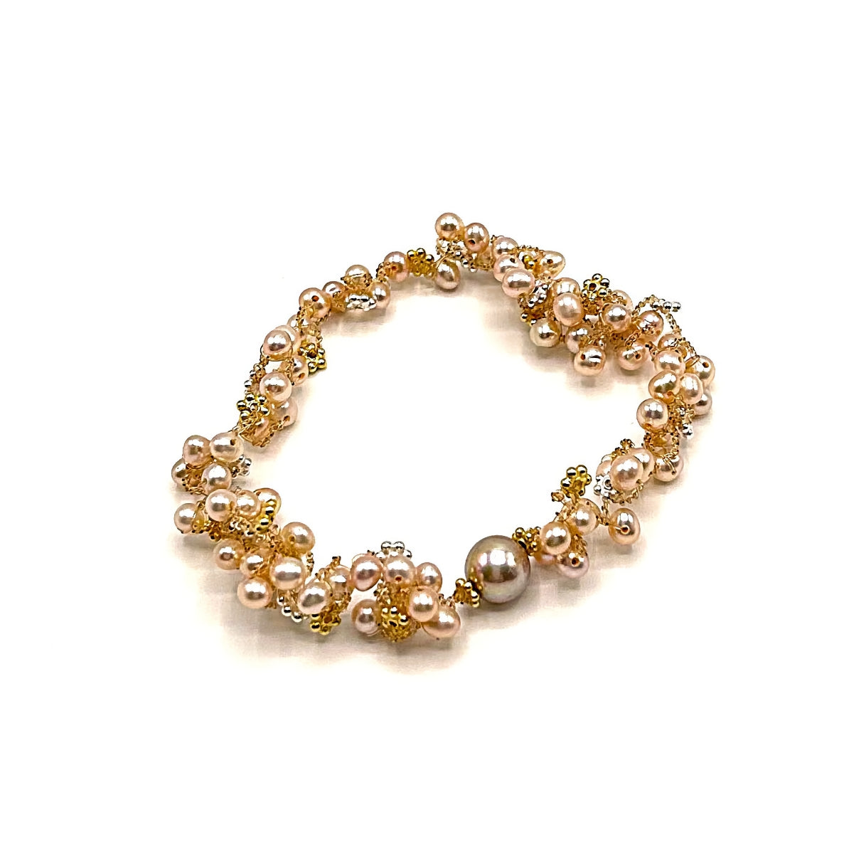 Süßwasserperlen Armband Rosa elastisch ohne Verschluss - Flexi-Armband handgefertigt in Deutschland