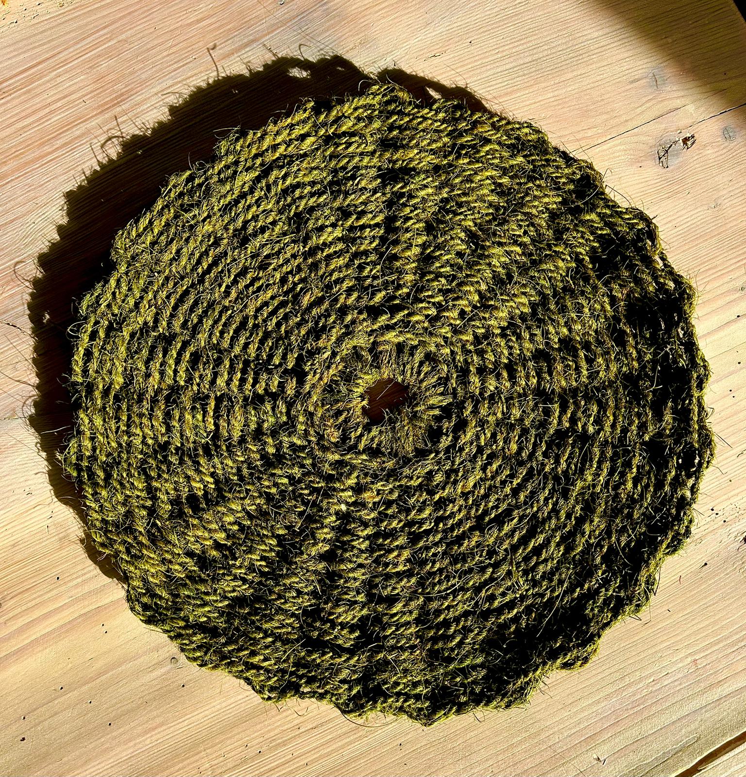 Rundes Tischset 35 cm in Grün auf Holztisch