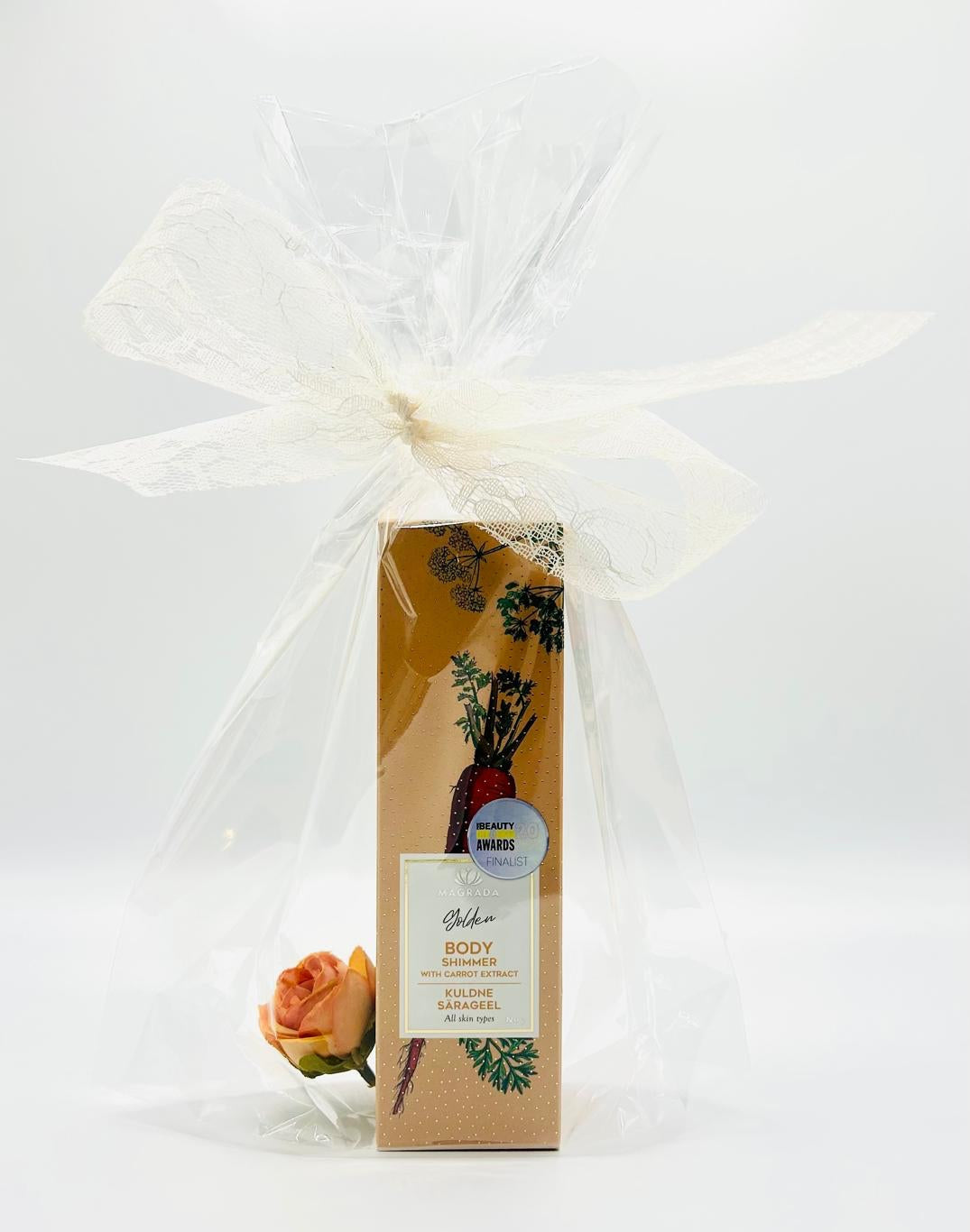 Valentinstag Geschenk für Freundin - MAGRADA Golden Body Shimmer mit Karotten-Extrakt