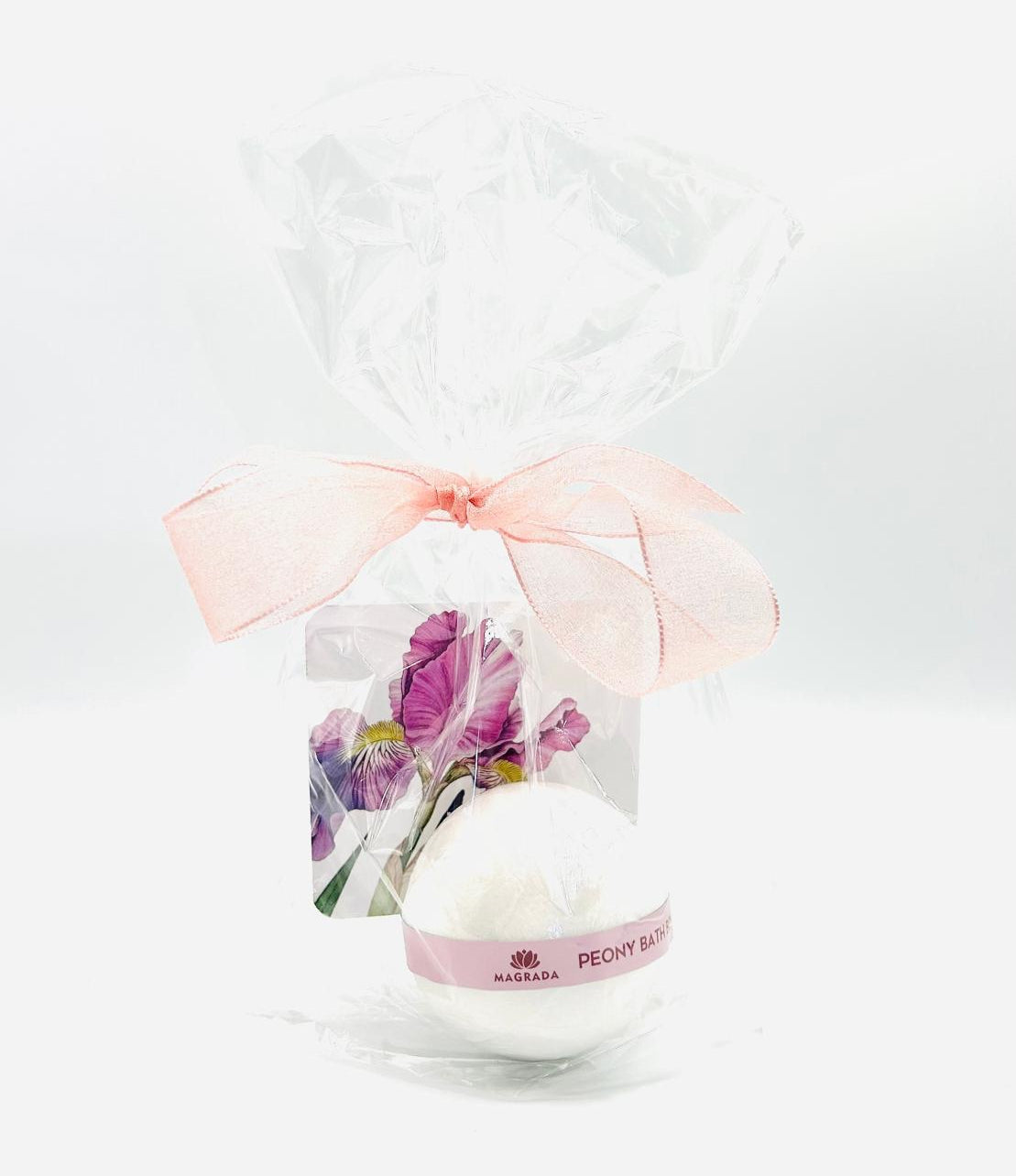Valentinstag Geschenk - MAGRADA Pfingstrose Badebombe liebevoll verpackt mit rosa Schleife